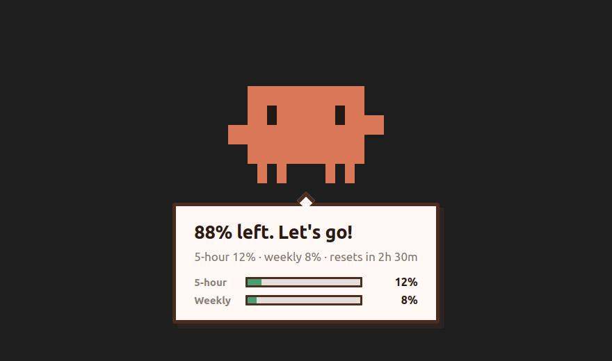 The character reporting remaining usage